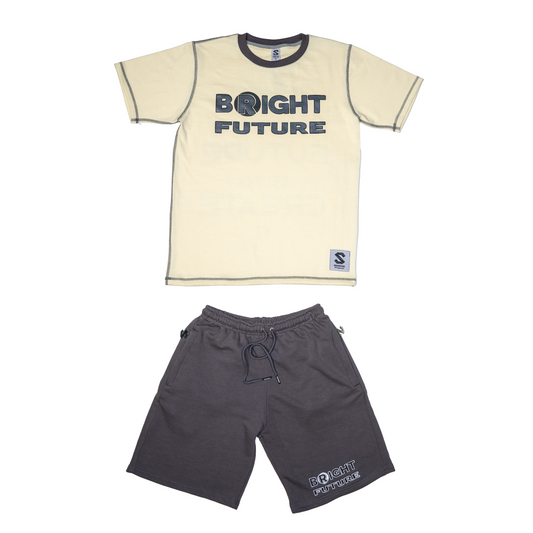 Bright Future Cream/Gray Short Set