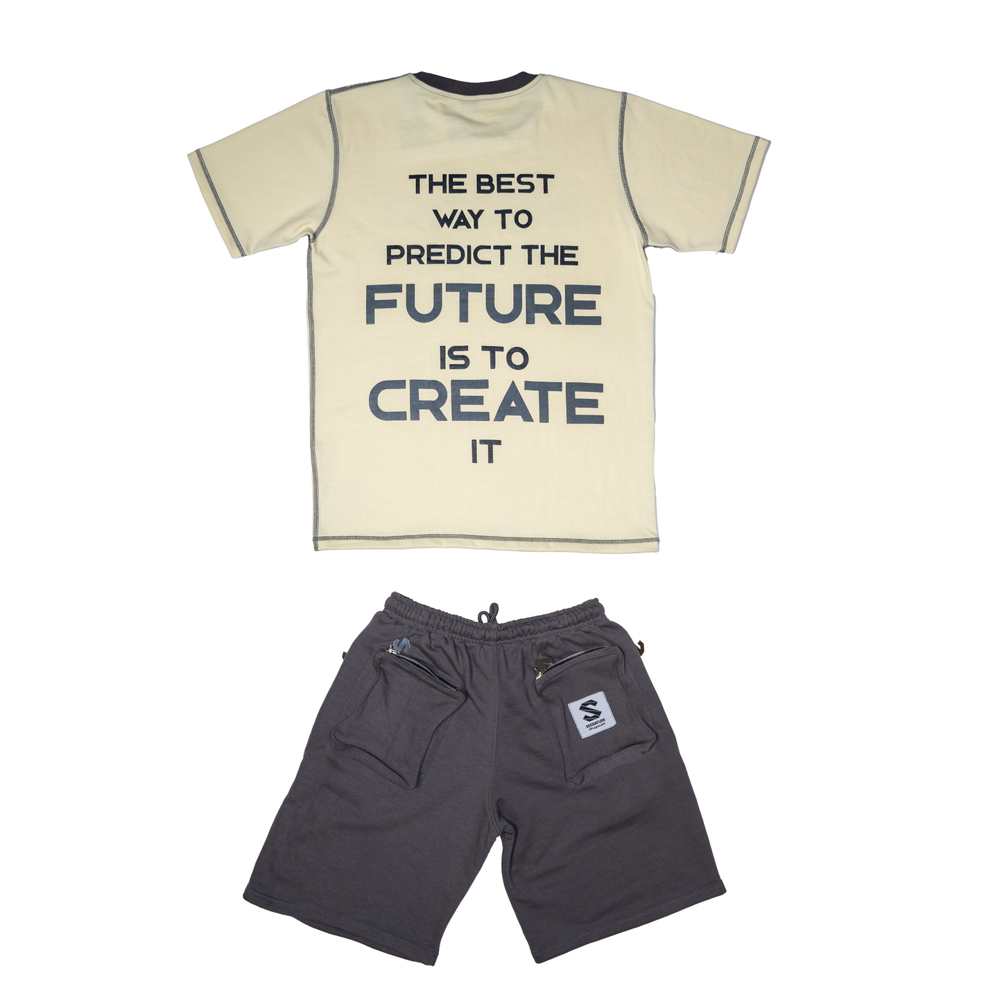 Bright Future Cream/Gray Short Set