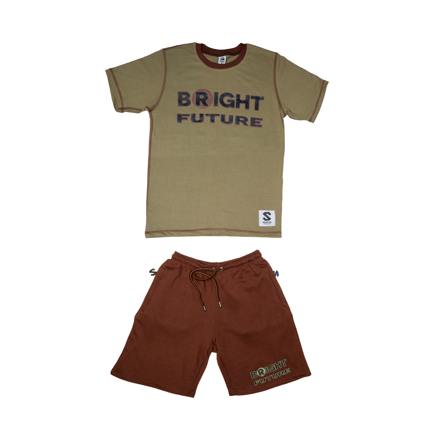 Bright Future  Forest-Green/Brown Short set