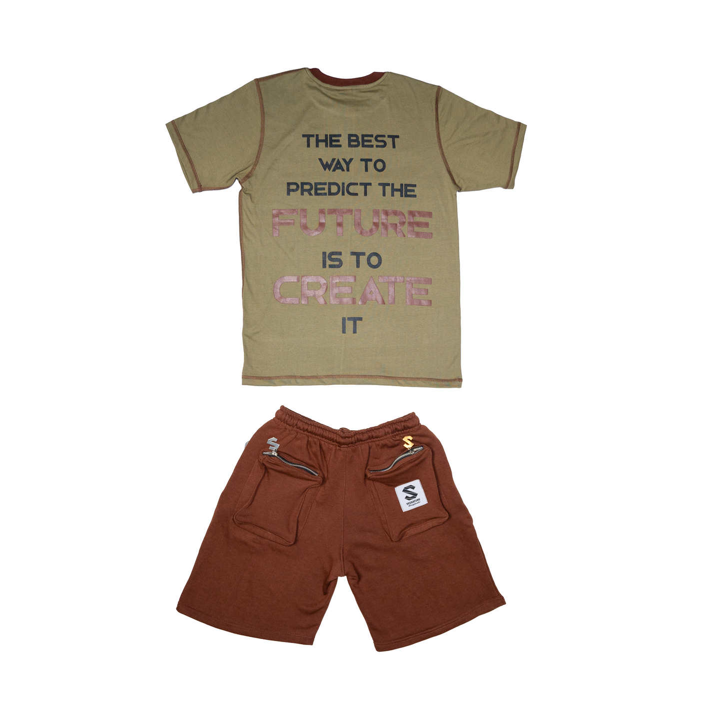 Bright Future  Forest-Green/Brown Short set